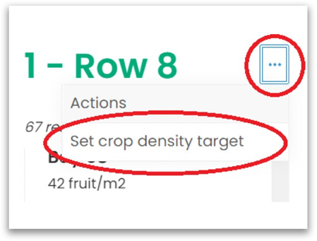 Screenshot illustrating where you can find the set crop density target link